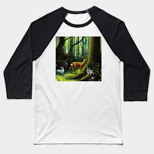 The Mythical Forest Creatures Deer Rabbit Baseball T-Shirt